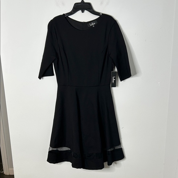 Lulus Sheer Factor Black Mesh Skater Dress NWT - Picture 2 of 9